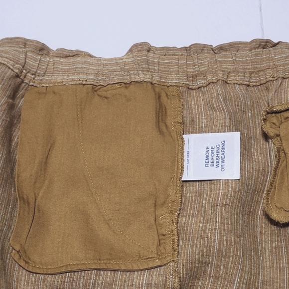 Old Navy Brown Weave Linen Low Rise Shorts (L) - Picture 5 of 8